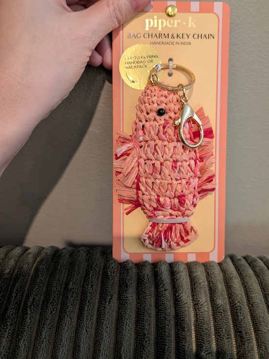 Piper K Accessories - piper•k Pink Raffia Fish Key & Bag Charm